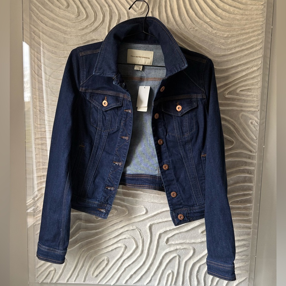 PILCRO & The Letterpress Anthropologie NWT Denim Jacket Wmns Classic Jean Dark S